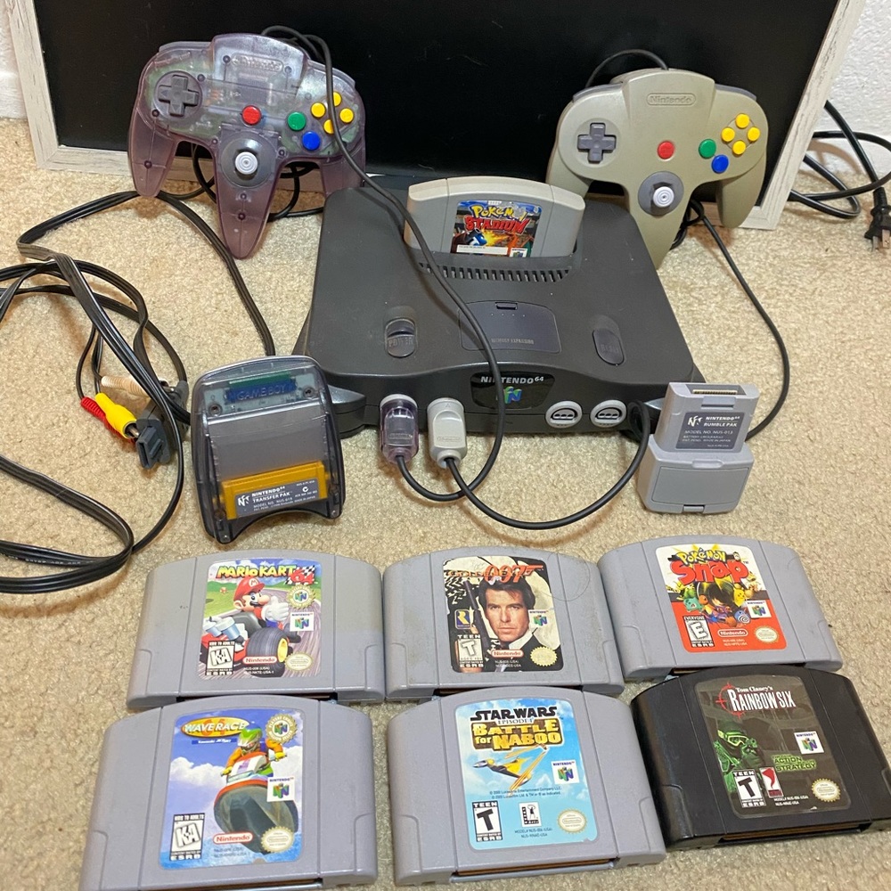 Nintendo 64 console with 7 games